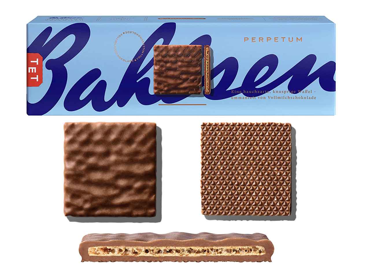Perpetum latte 97gr cioccolato versato su una sottilissima cialda di wafer croccante
