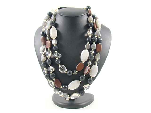 Collana c/pietre nera m03211py01d18