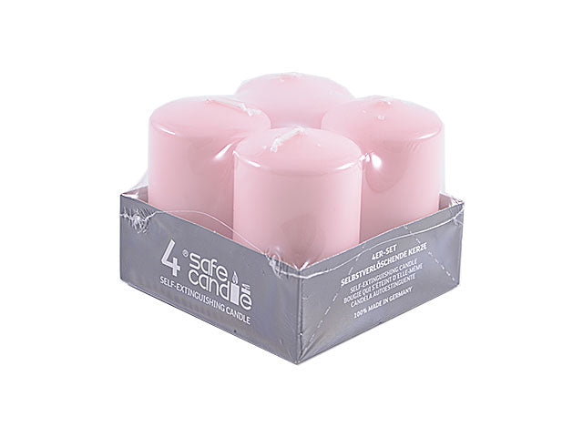 Candela moccolo 4pz rosa 8-f8050 217
