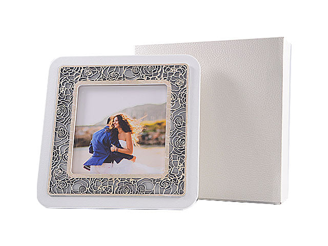 Porta foto pelle 22x27 con applinea rose lp0245mp