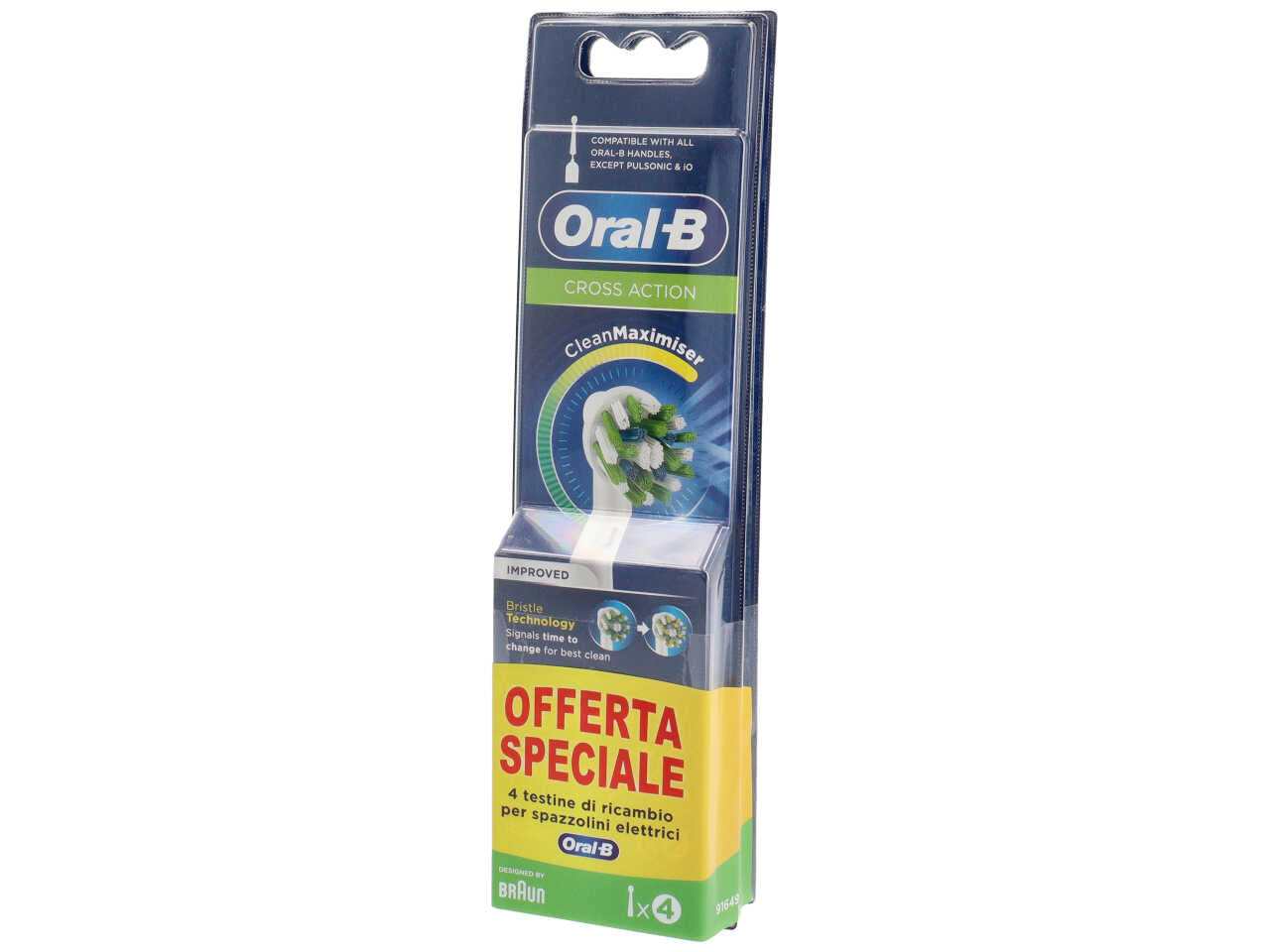 Oral b spazzolino elettr.ricarica 4pz cross action