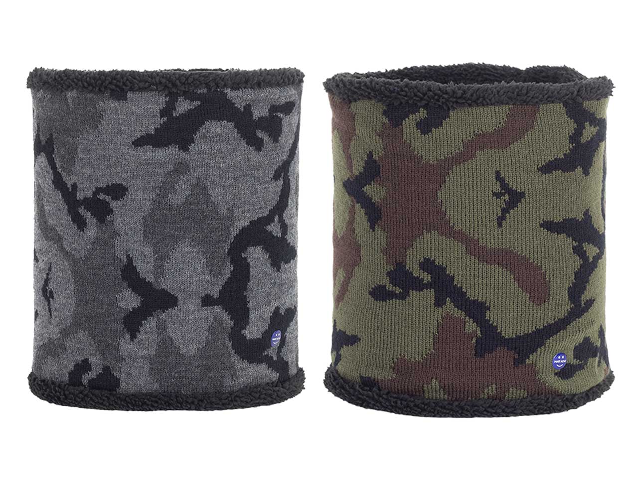 collo in maglia con jacquard mimetico 26x24cm
