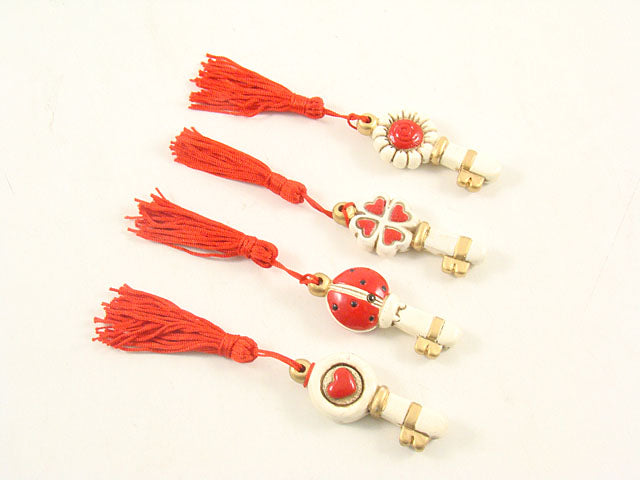 chiave c/nappina 6x2,5cm rossa xb115/r