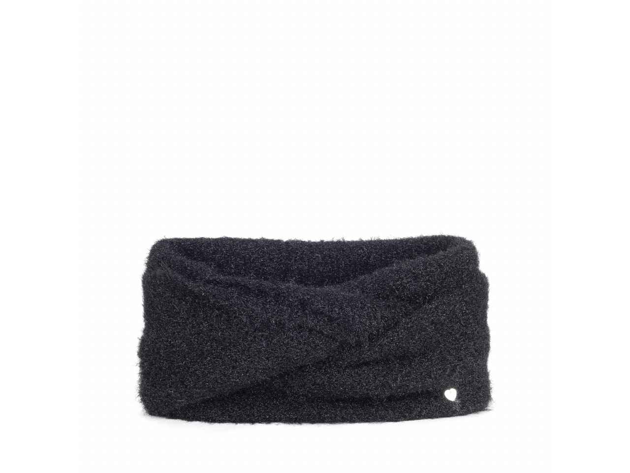 Collo nero doppio filato peloso luminoso 60x35cm