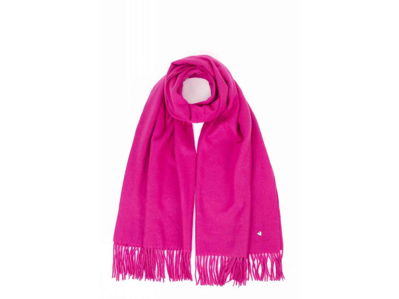 Sciarpa fucsia con frange 68x190cm