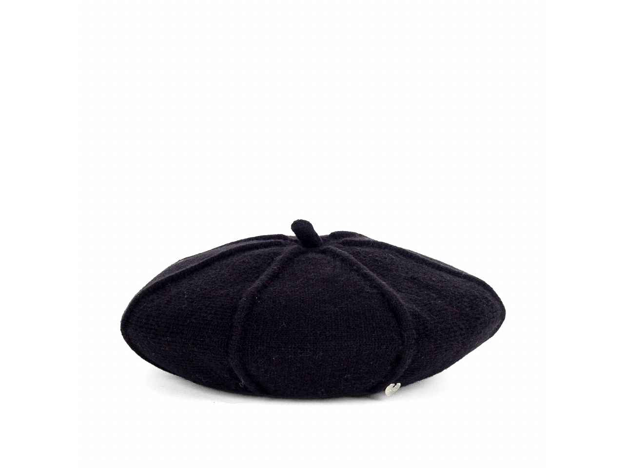 Cappello basco nero in maglia