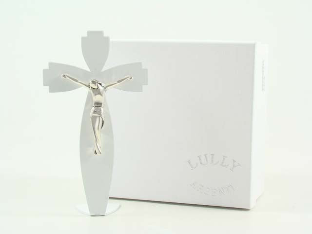 Croce metallo fiocco 16cm 3371