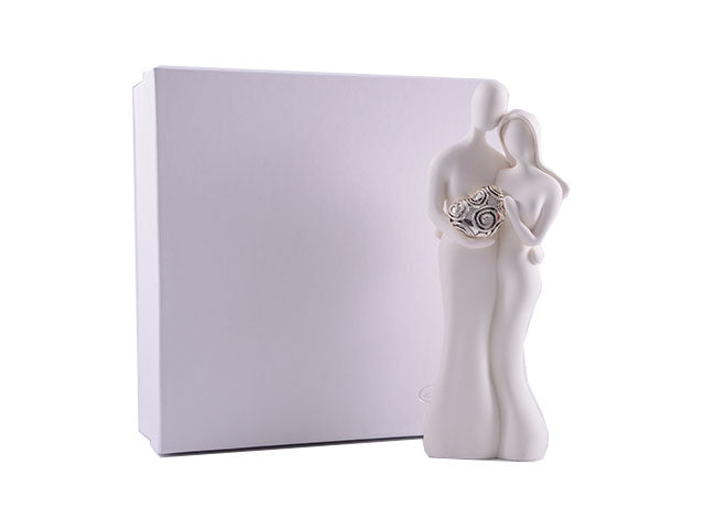 coppia sposi h.23cm c/cuore argento 4250/785