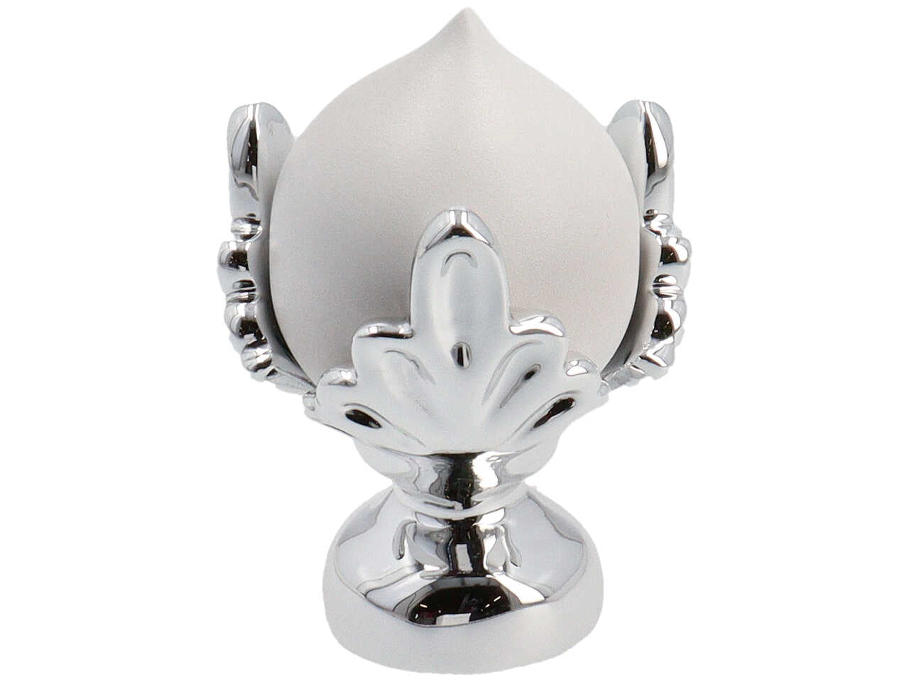 pomo h7cm bianco/argento 4305/810