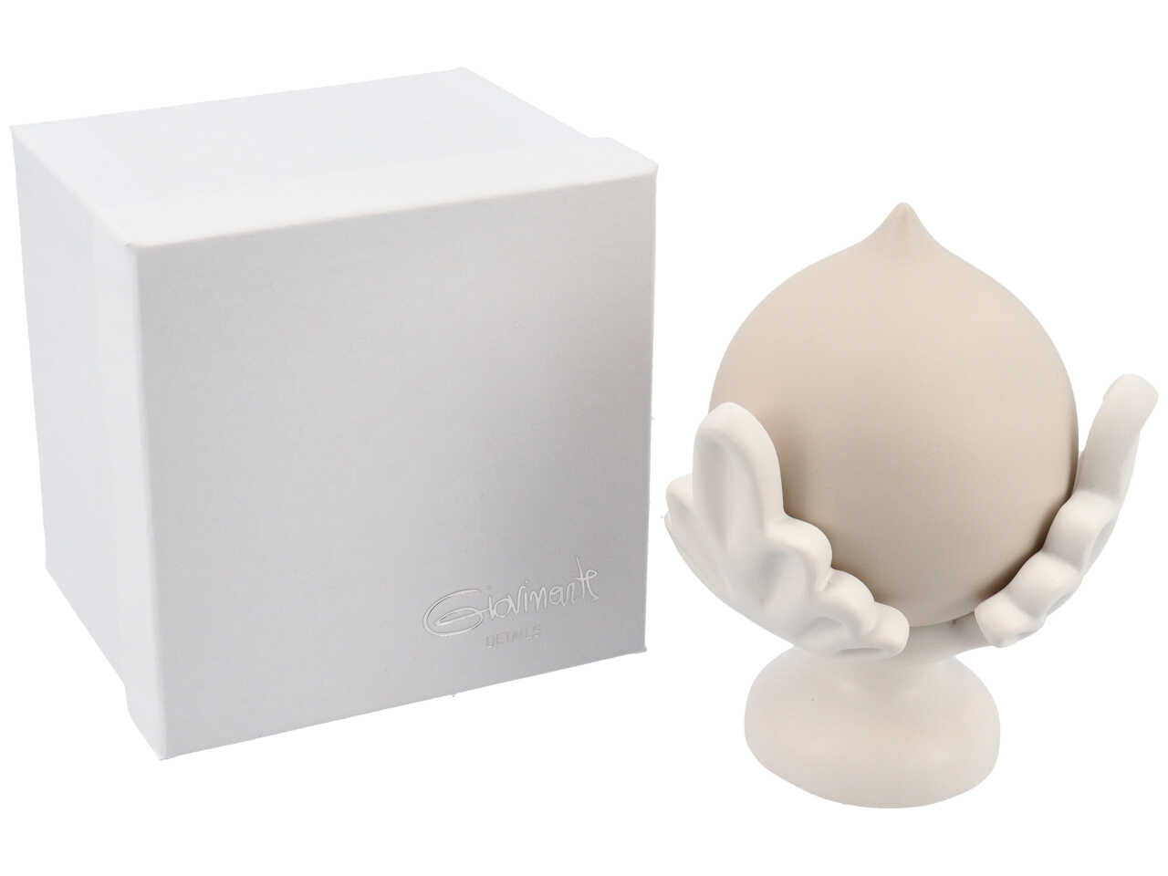 Pomo h12cm bianco/tortora 4306/809