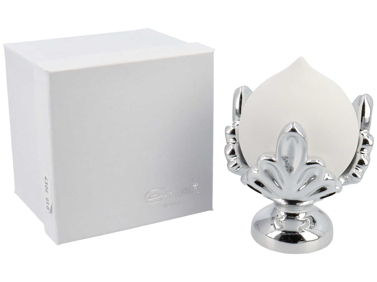 pomo h12cm bianco/argento 4306/810