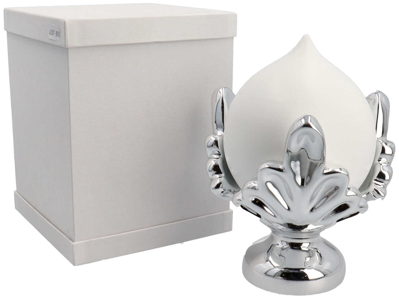 Pomo h20cm bianco/argento 4307/810
