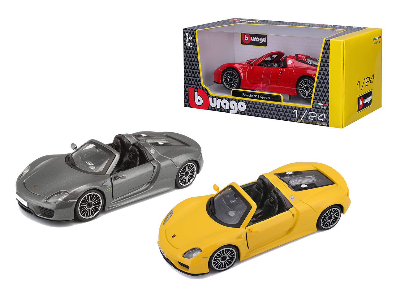modellino porsche 918 spyder scala 1:24 rossa