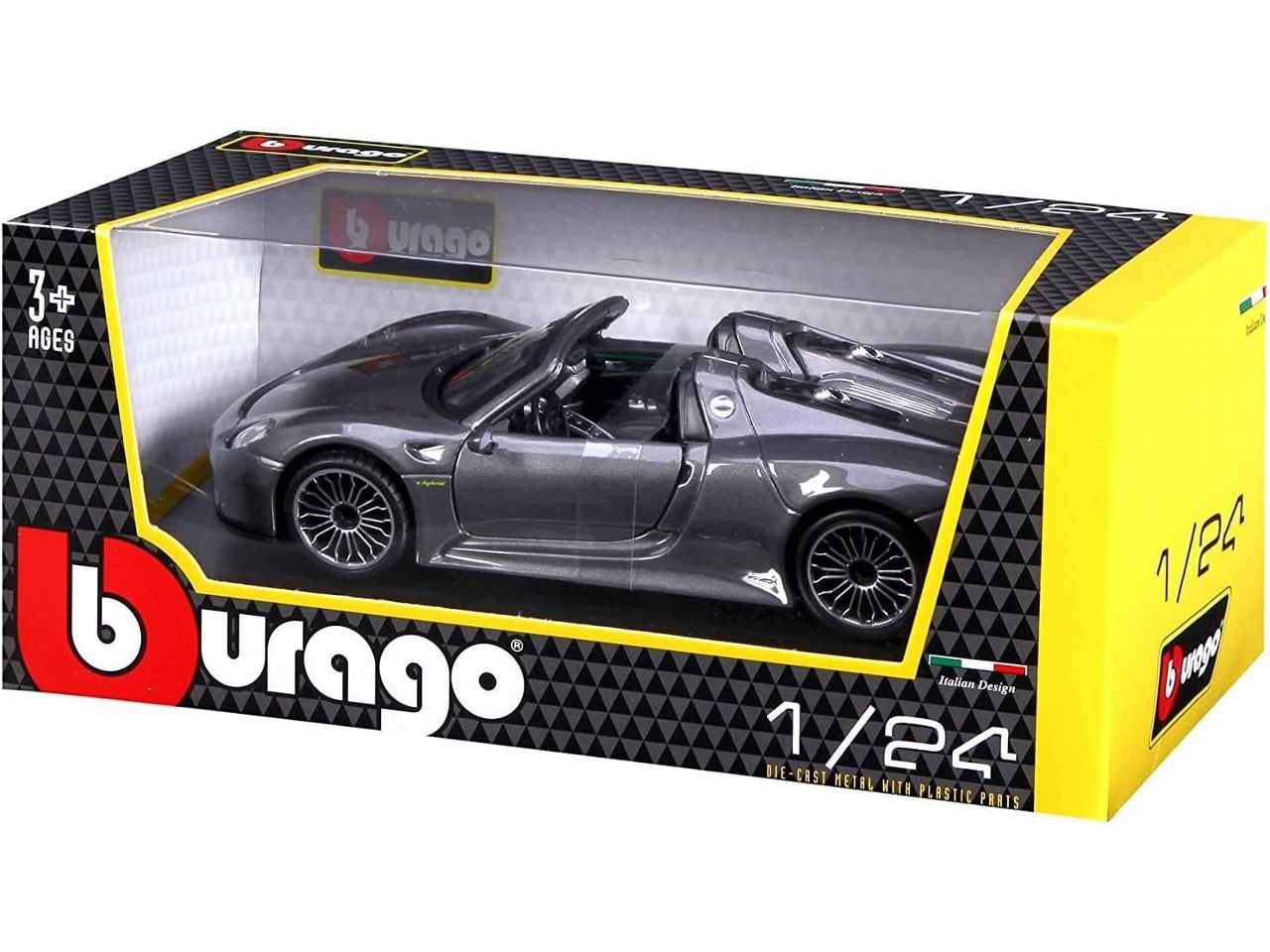 modellino porsche 918 spyder scala 1:24 rossa