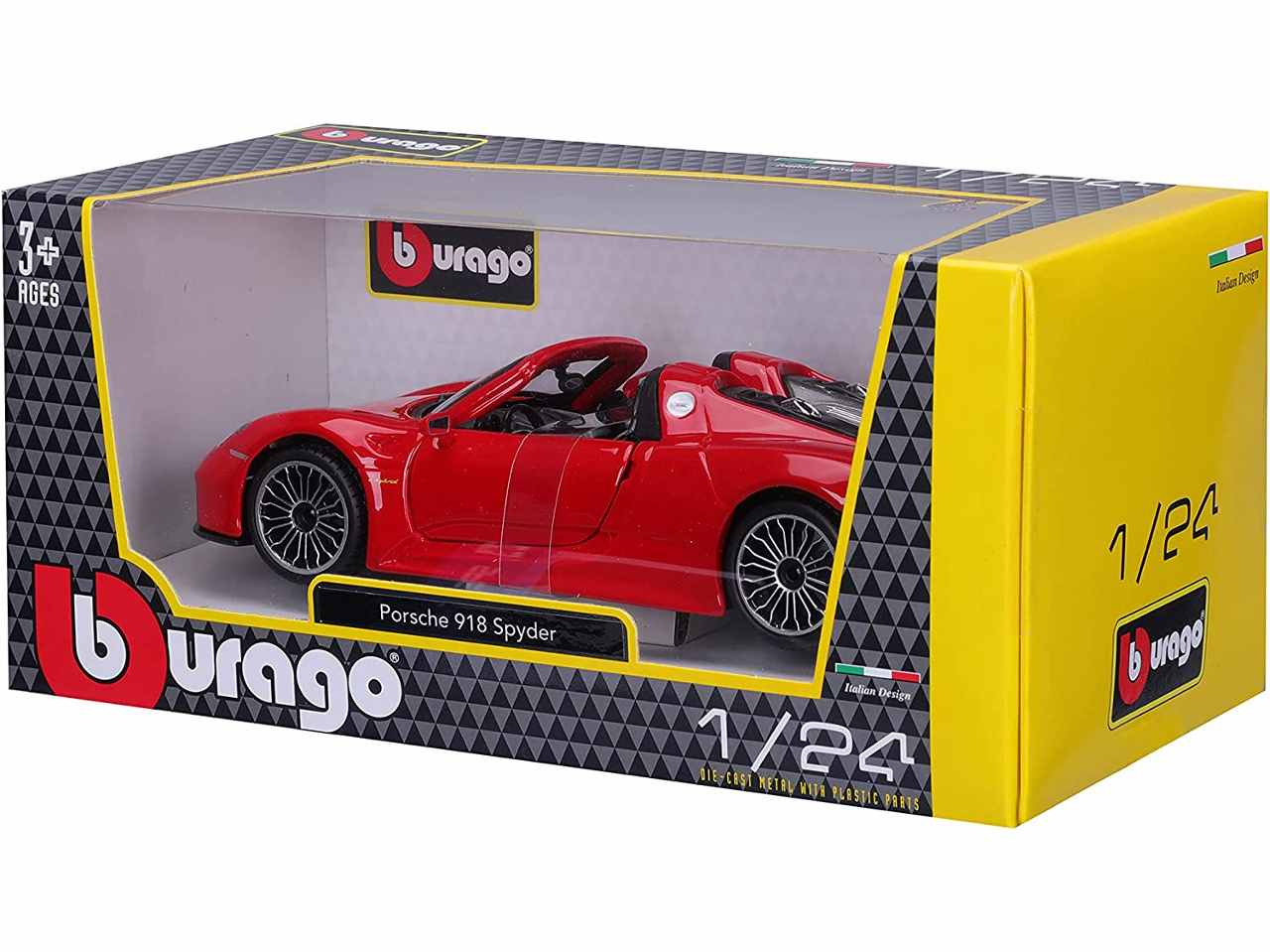 modellino porsche 918 spyder scala 1:24 rossa