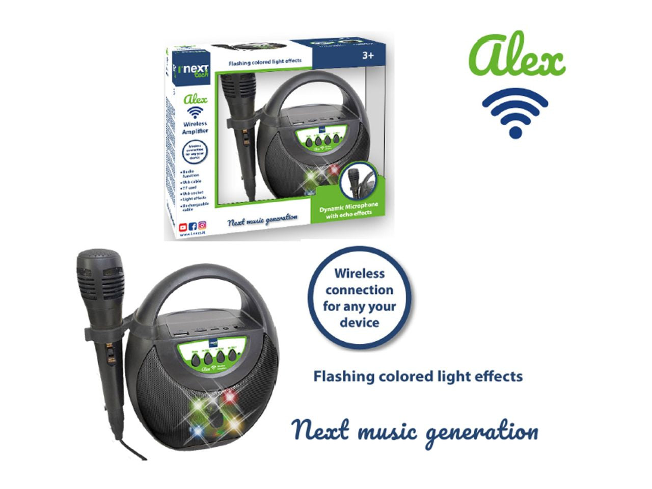 Amplificatore wireless e microfono alex
