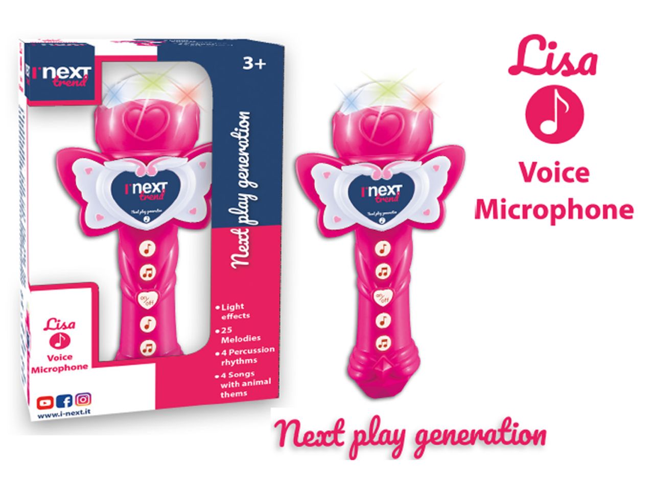 Microfono karaoke effetti luminosi lisa
