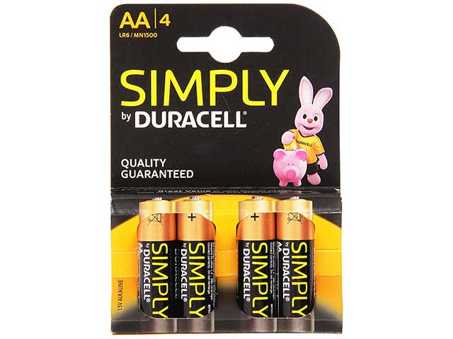 Duracell simply pila stilo 4 pezzi aa mn1500