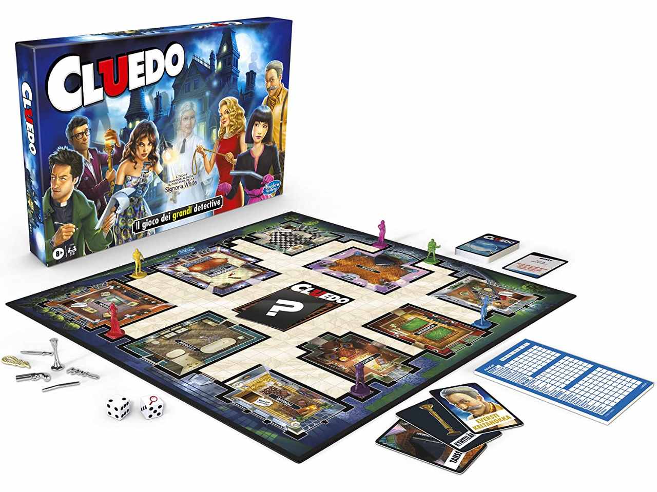 Gioco cluedo col fantasma di mrs. white