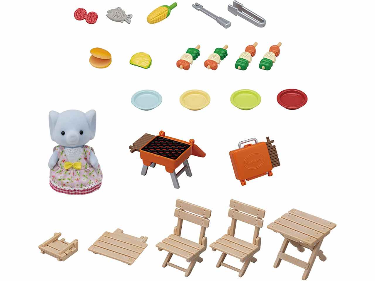 Sylvanian families bbq picnic elephant girl 05640