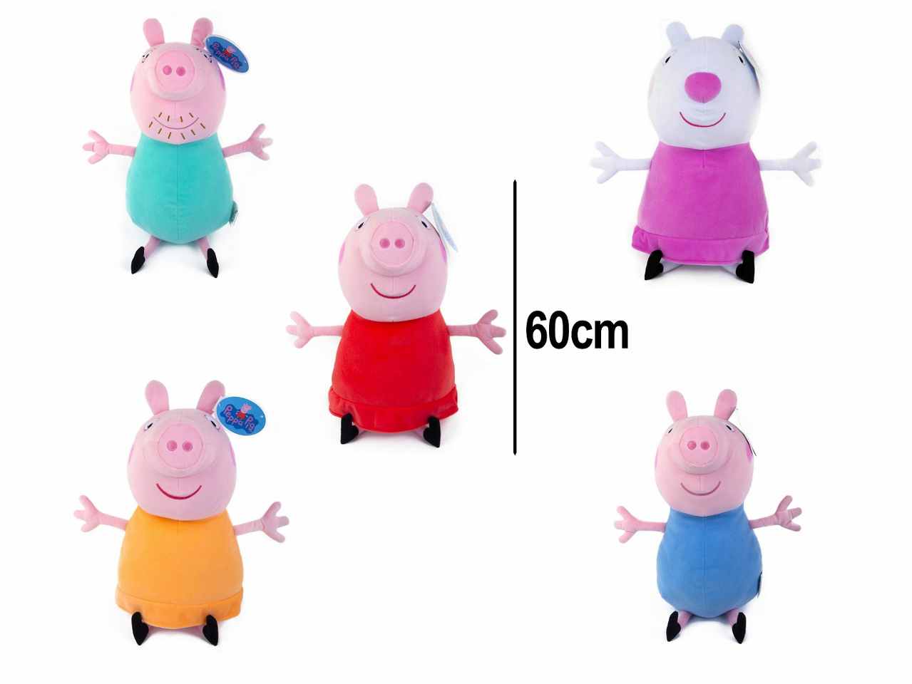peppa pig famiglia peluche 60cm 8312