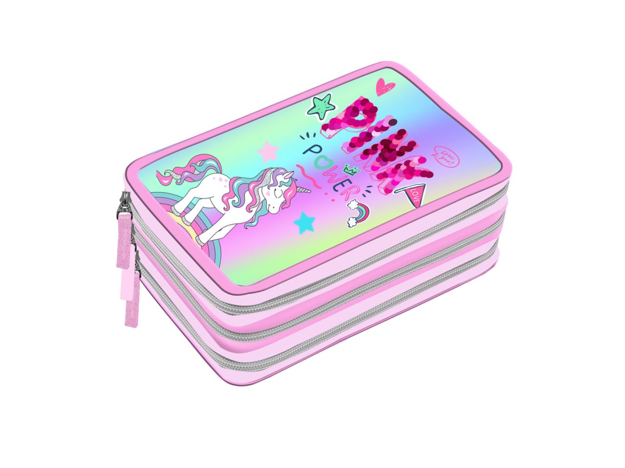 Astuccio con 3 zip playtoy trendy
