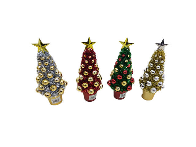 albero di natale con palline misura 12,5x12,5x29,5cm multicolor assortito