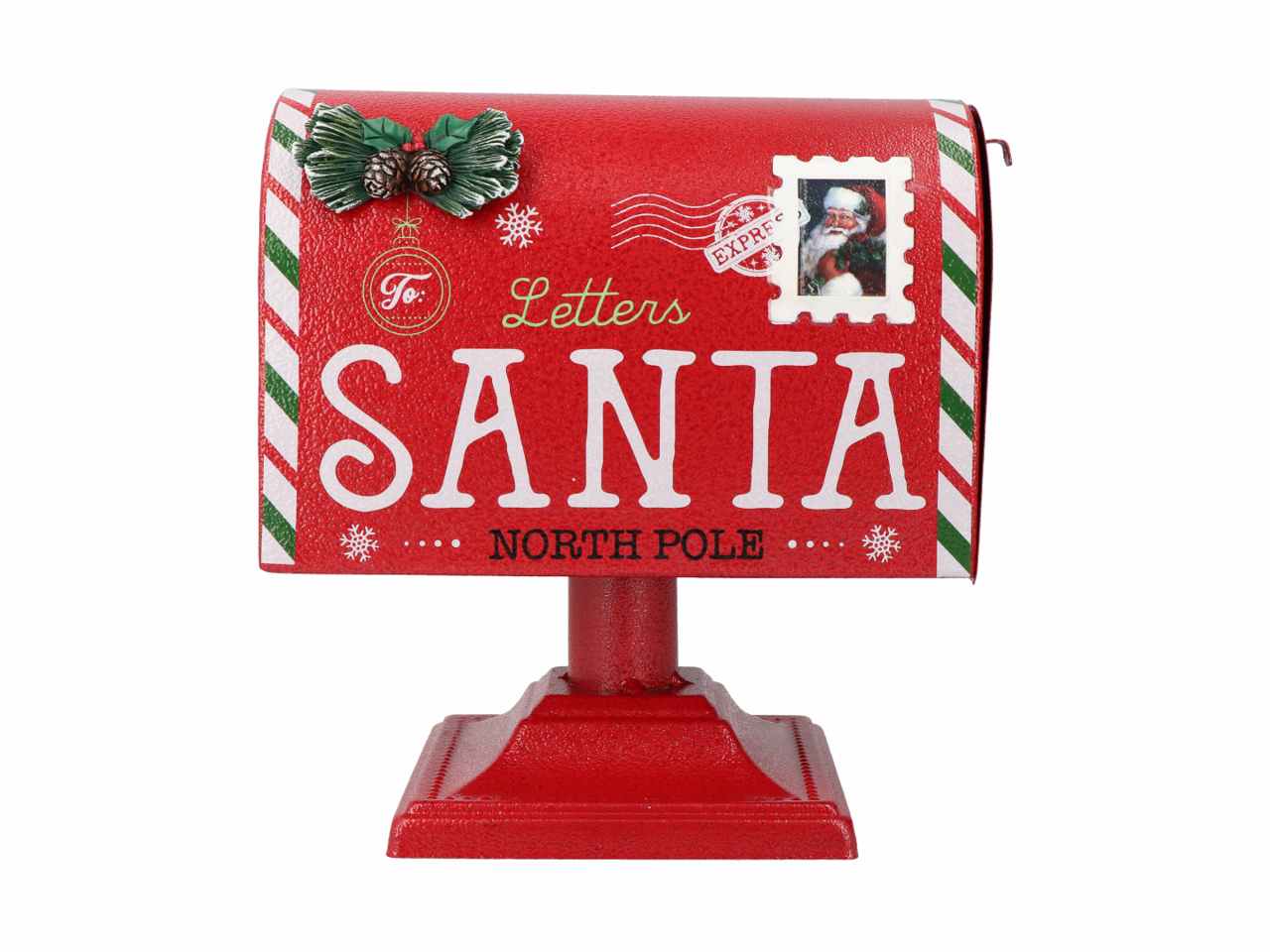 Cassetta della posta di natale rossa 25x15x25,5cm