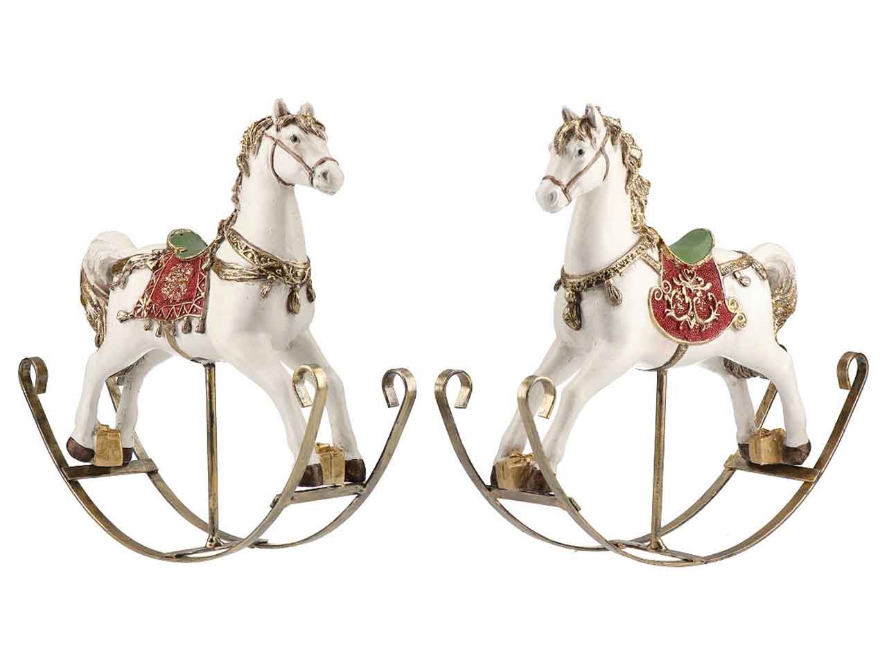 Cavallo a dondolo 25x7x23 bianco 217889