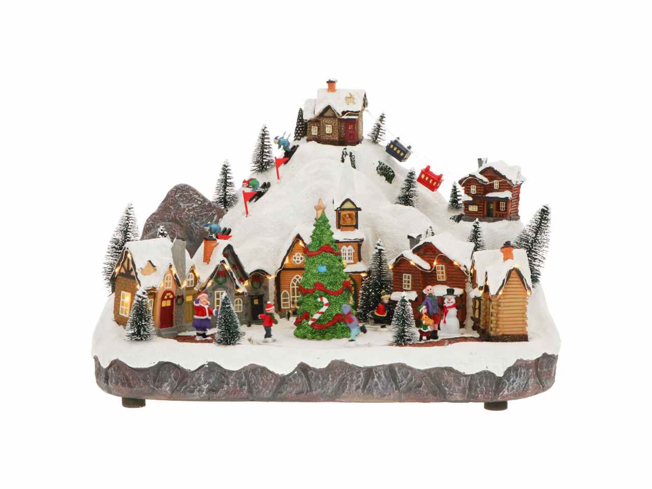 Scenario villaggio animato 42,5x31,5x30cm con led multicolor