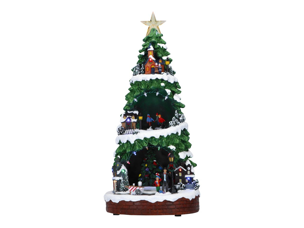 Giostrina animata albero di natale con led e adattatore misura 27x25,5x51cm multicolor