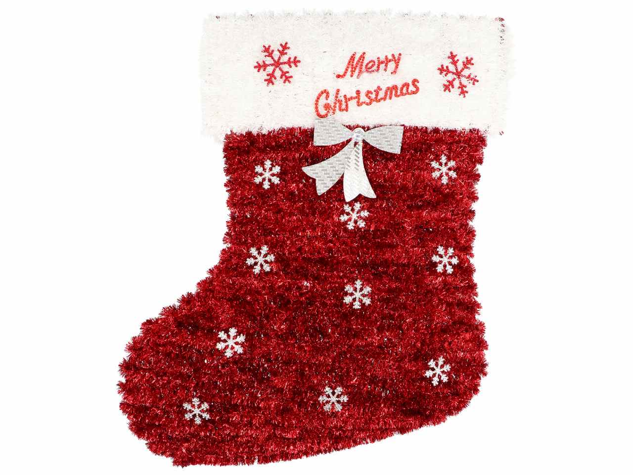 Calza di natale 41x48x1cm rossa