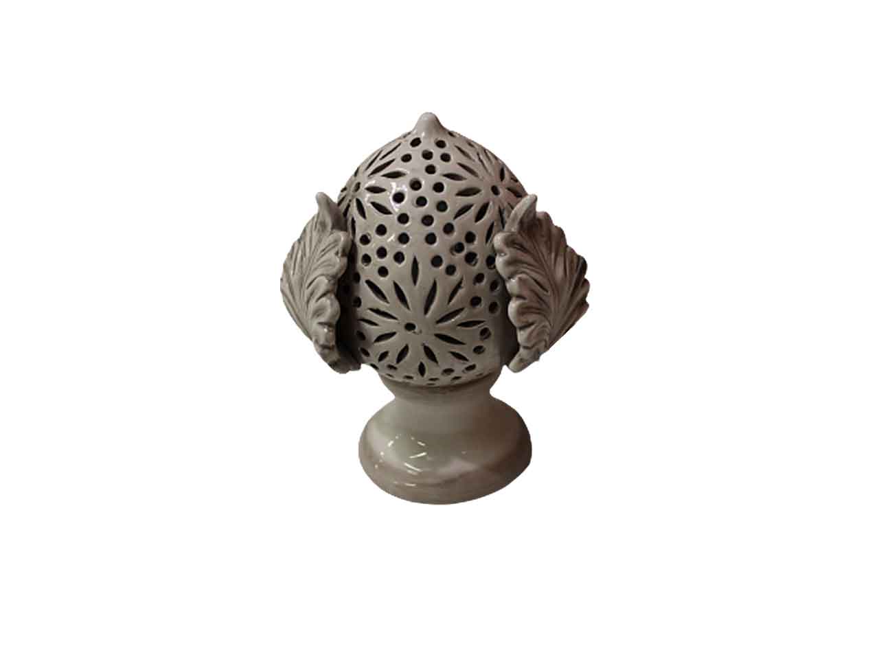 Lampada pumo da comodino ceramica 20cm shabby