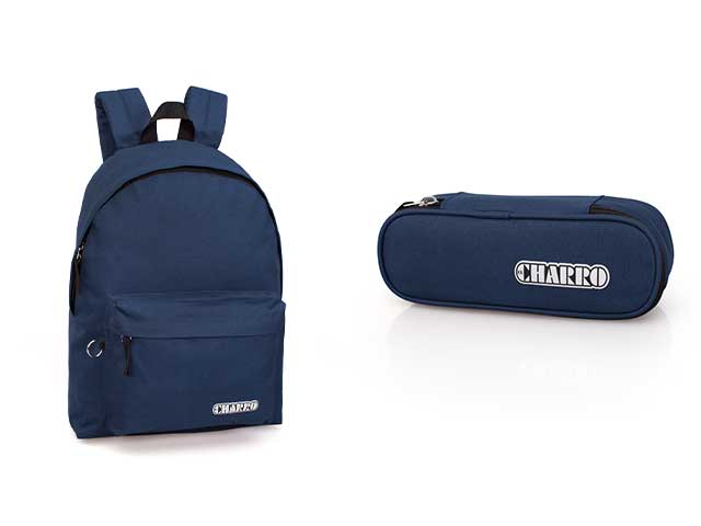 el charro zaino + astuccio basic navy