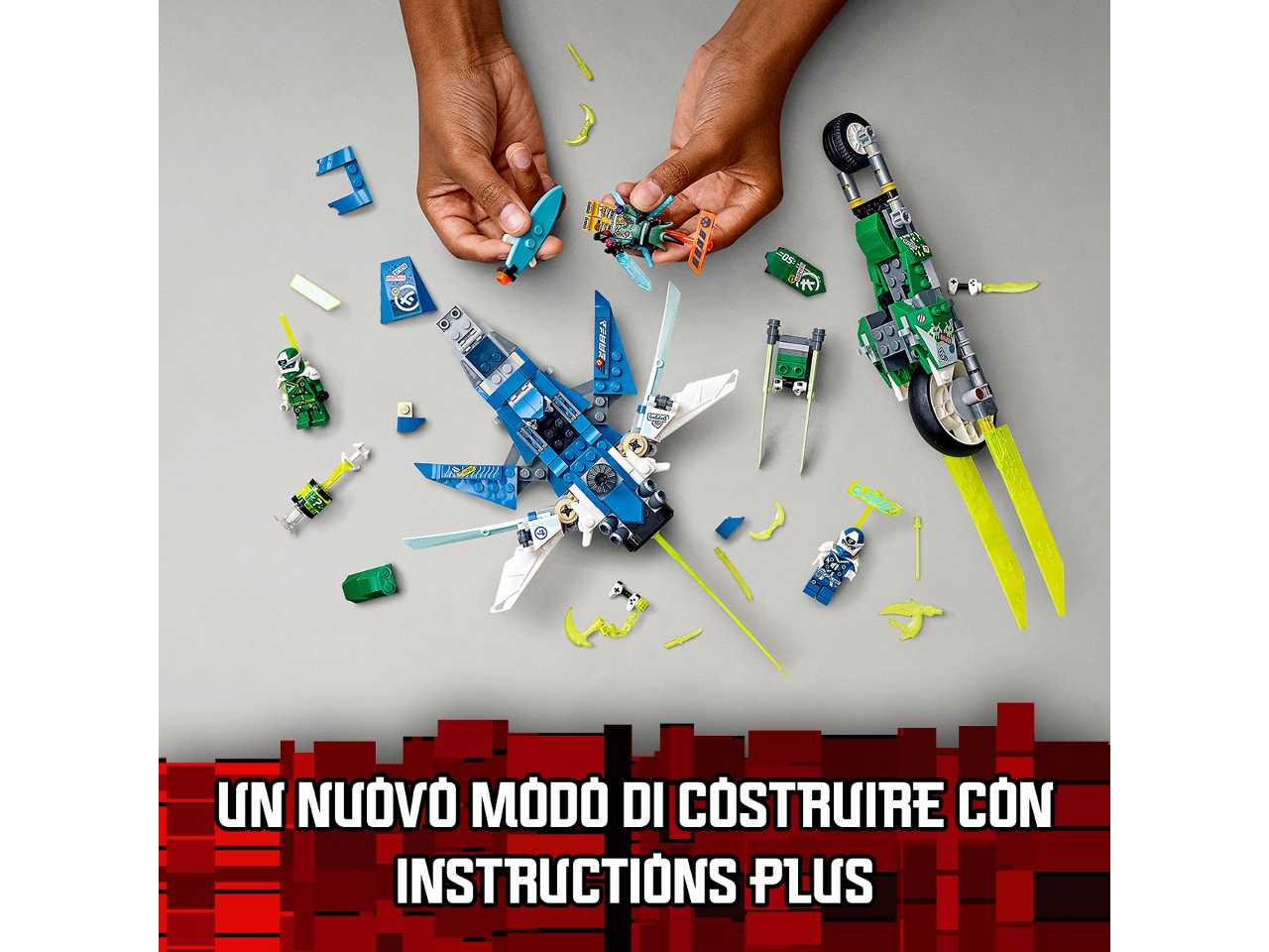 lego ninjago i bolidi di velocità di jay e lloyd.