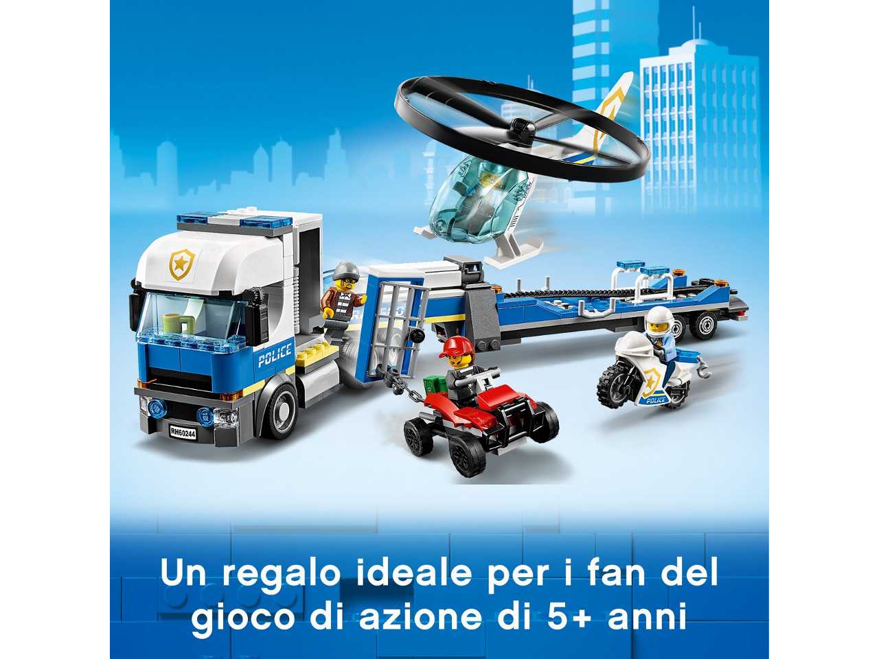 lego city trasportatore di elicotteri della polizia.