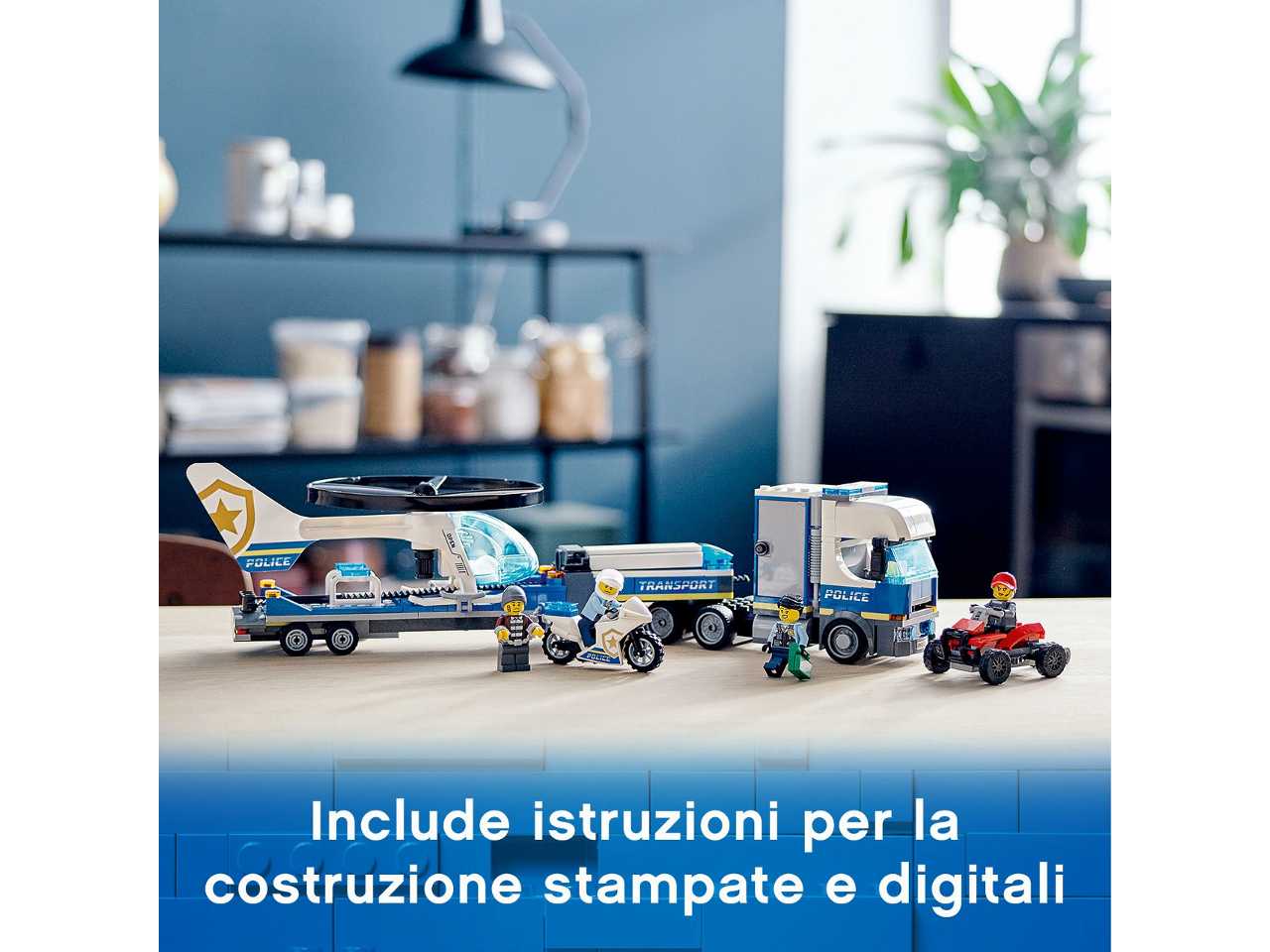 lego city trasportatore di elicotteri della polizia.