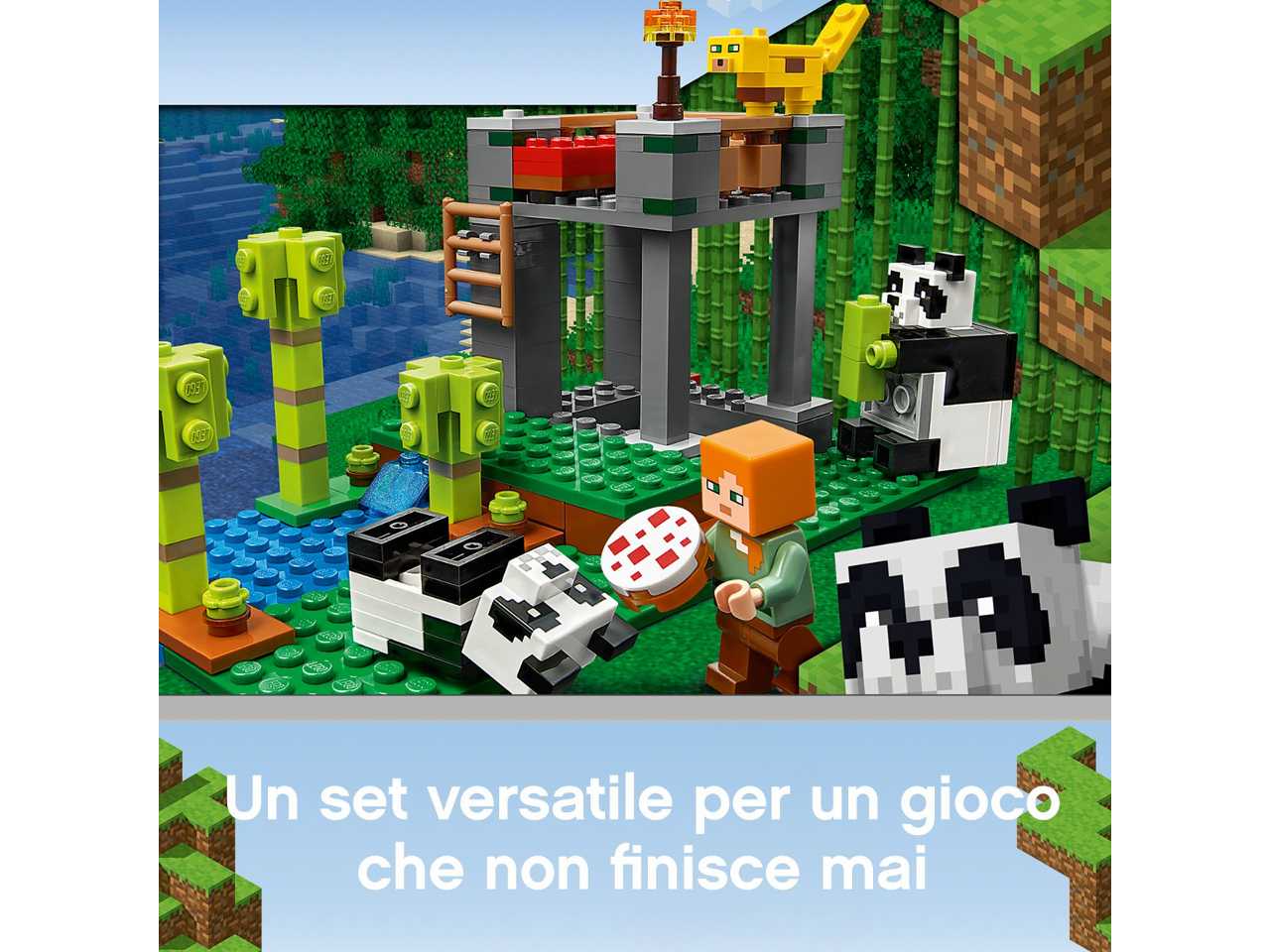 lego minecraft l’allevamento di panda.