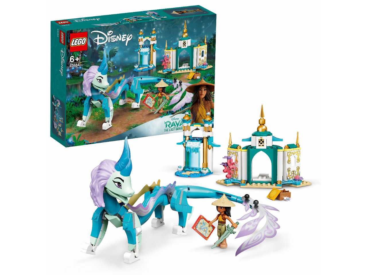 Lego disney princess raya and sisu dragon.