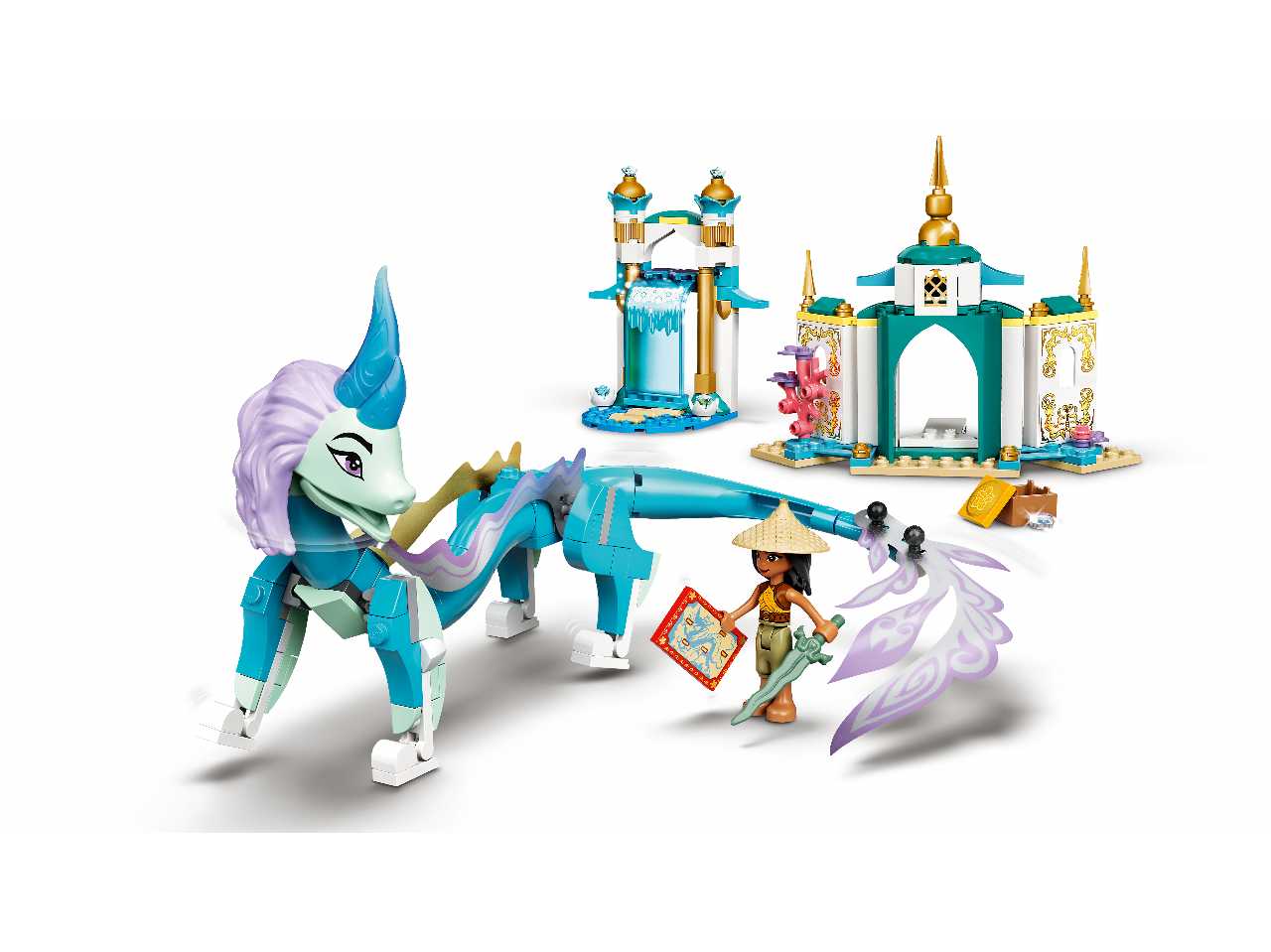 Lego disney princess raya and sisu dragon.
