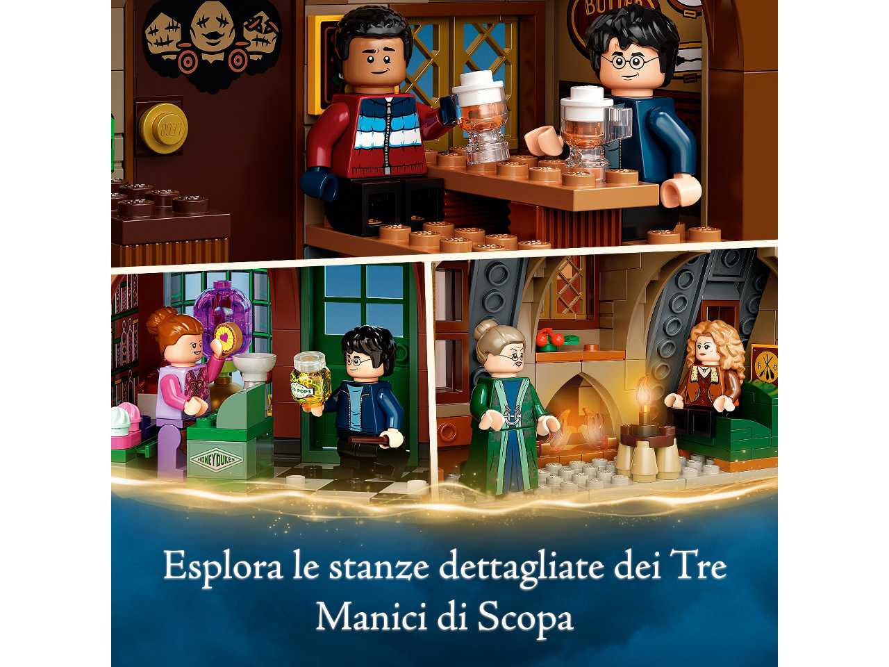 Lego harry potter visita al villaggio di hogsmeade.