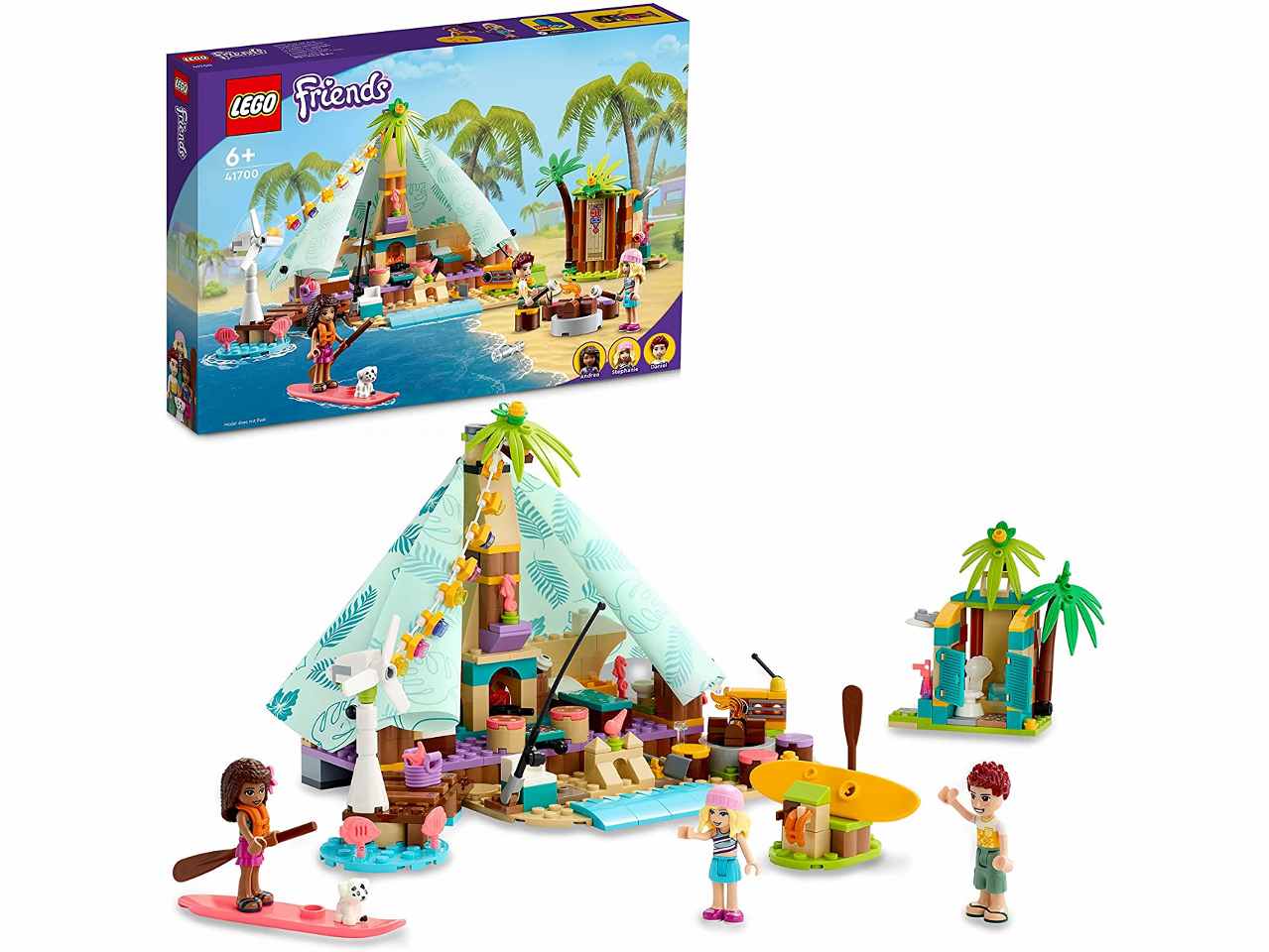 Lego friends glamping sulla spiaggia 41700