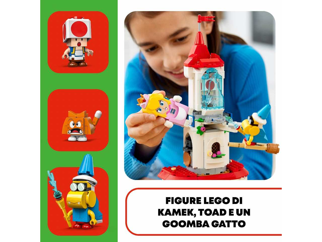 Lego super mario pack espansione costume di peach gatto e torre ghiacciata
