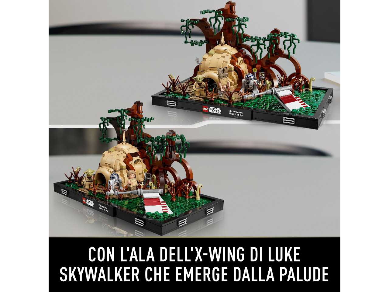 Lego diorama addestramento jedi su dagobah.