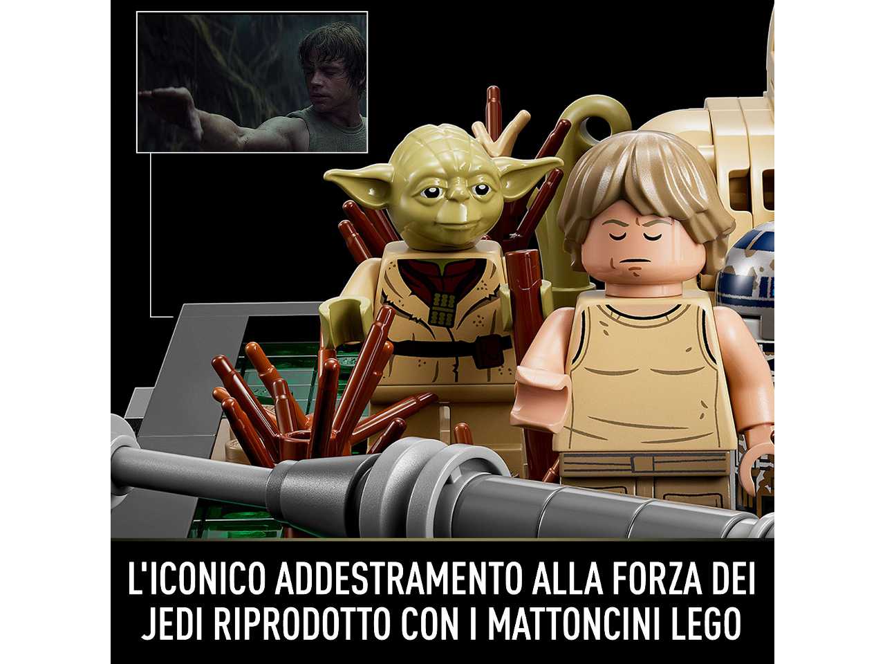 Lego diorama addestramento jedi su dagobah.