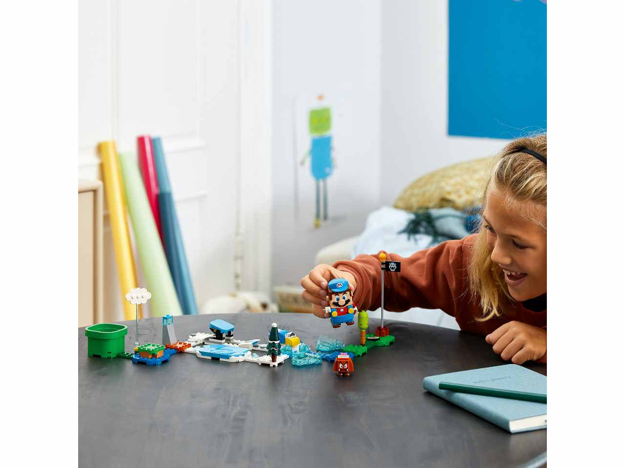 Lego super mario funzionalità che permette di lanciare palle di neve digitali