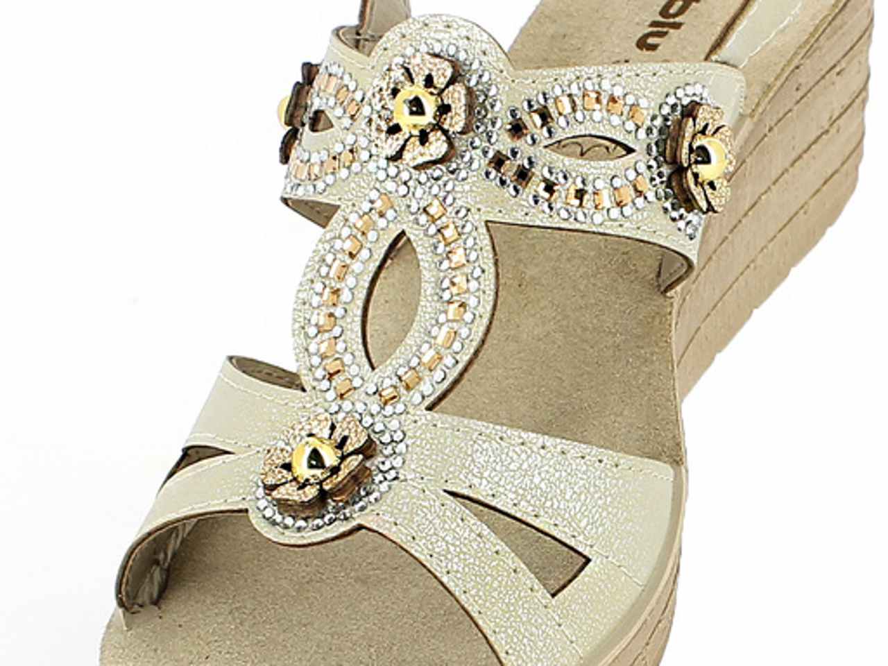 Ciabatte a fascia glamour beige taglia 35-41