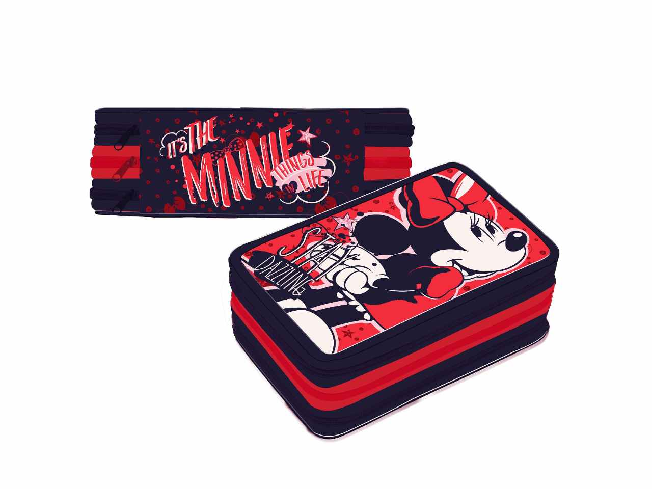 Astuccio 3 zip minnie premium