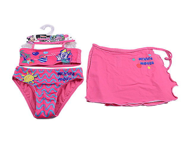 Costume da bagno bimba bikini con pareo 3-8 anni minnie