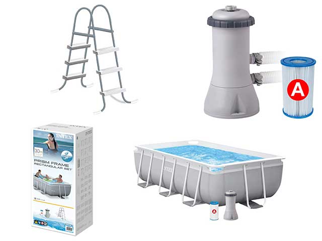 Piscina per giardino bambini prisma frame 300x175x80cm